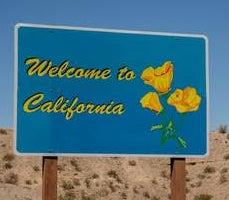 Welcome to California Sign with California Poppies