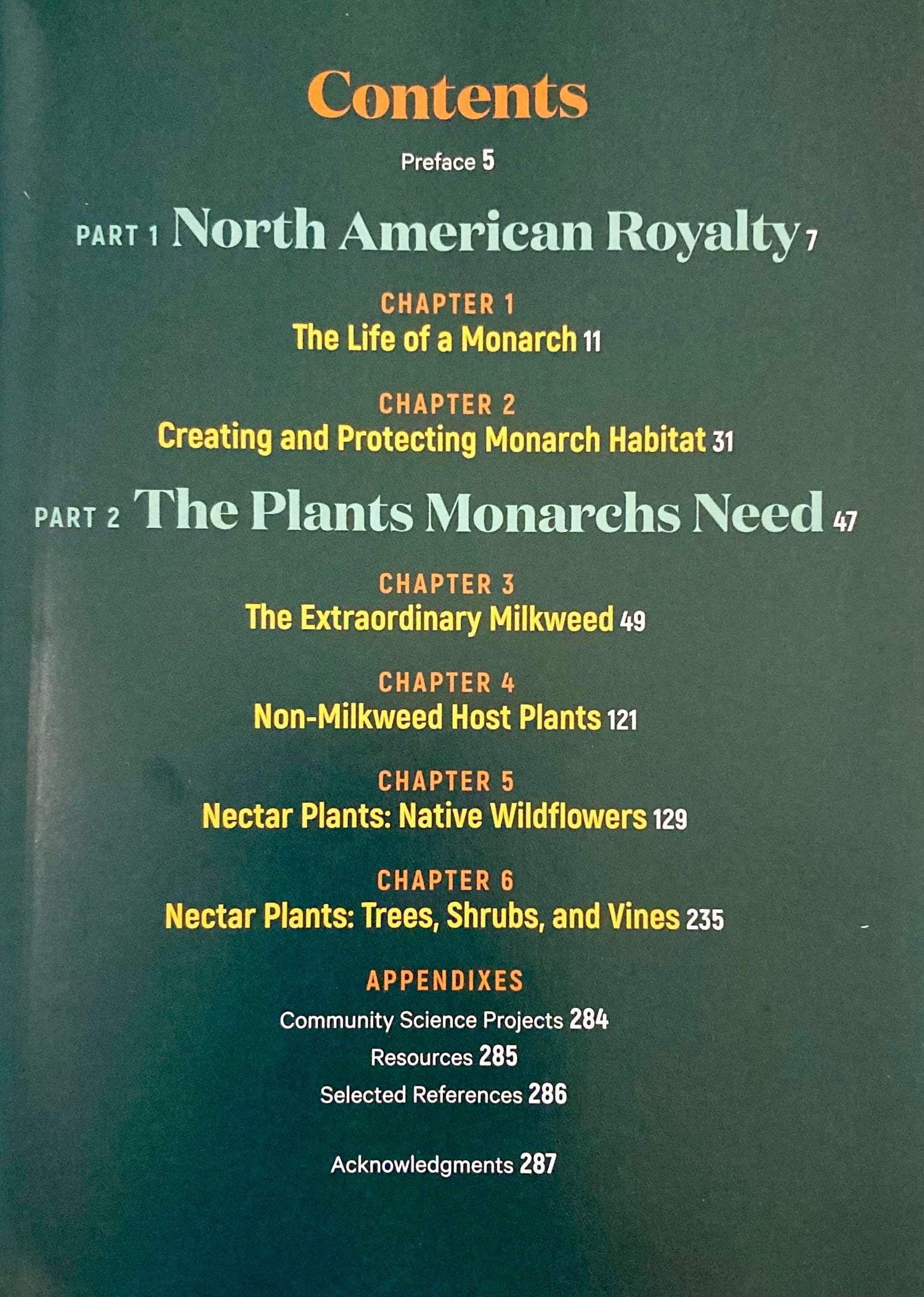 100 Plants to Feed the Monarch Table of Contents