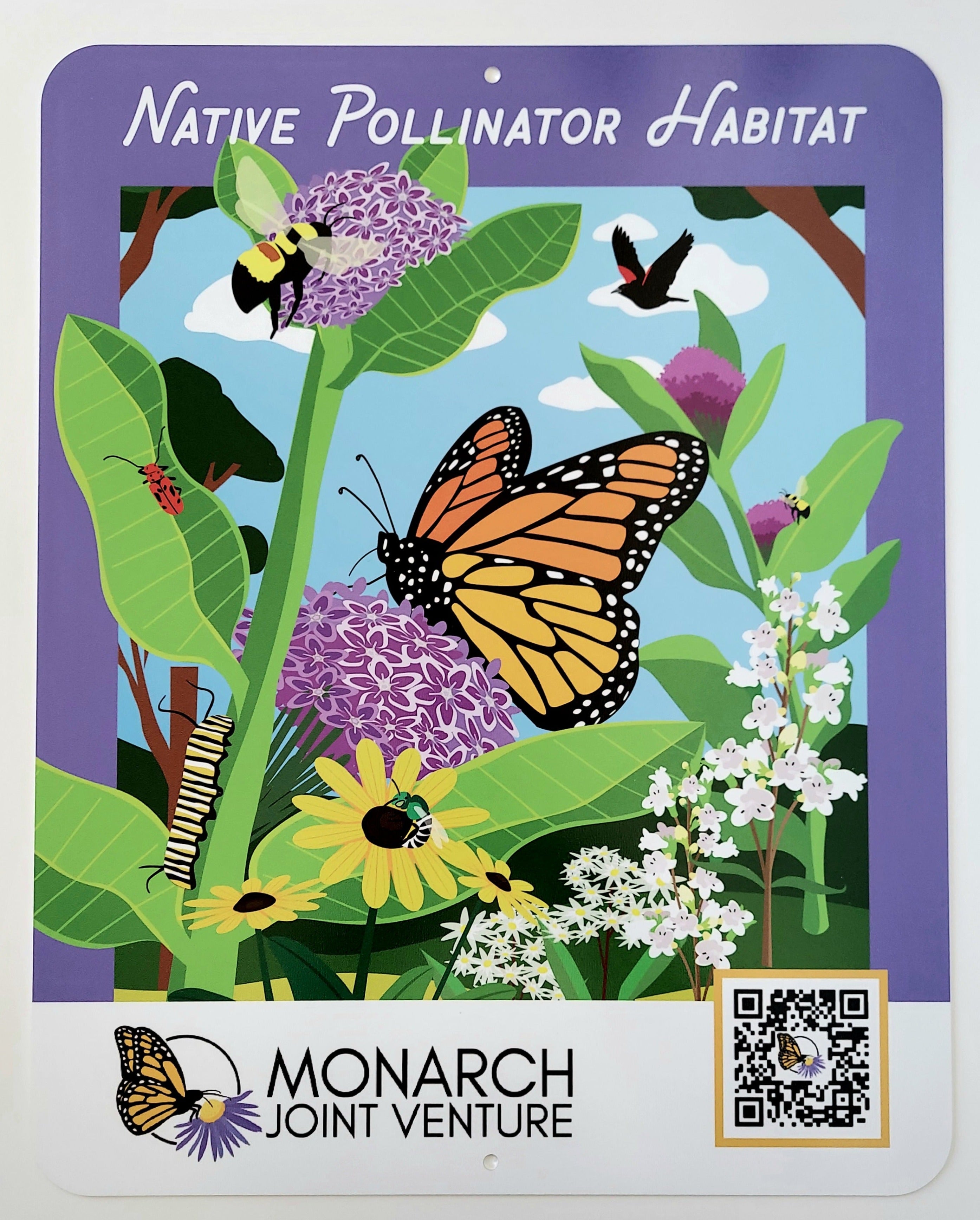 LARGE Native Pollinator Habitat Sign – Monarch Joint Venture Store