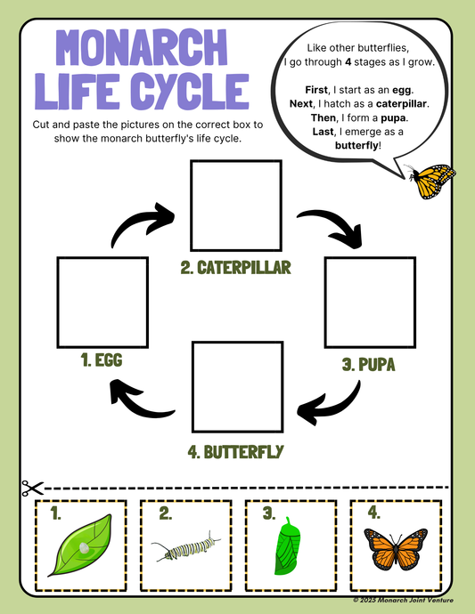 Growing With Monarchs: Learn, Play, Explore - Activity Book for Kids - Life Cycle - Hardcopy