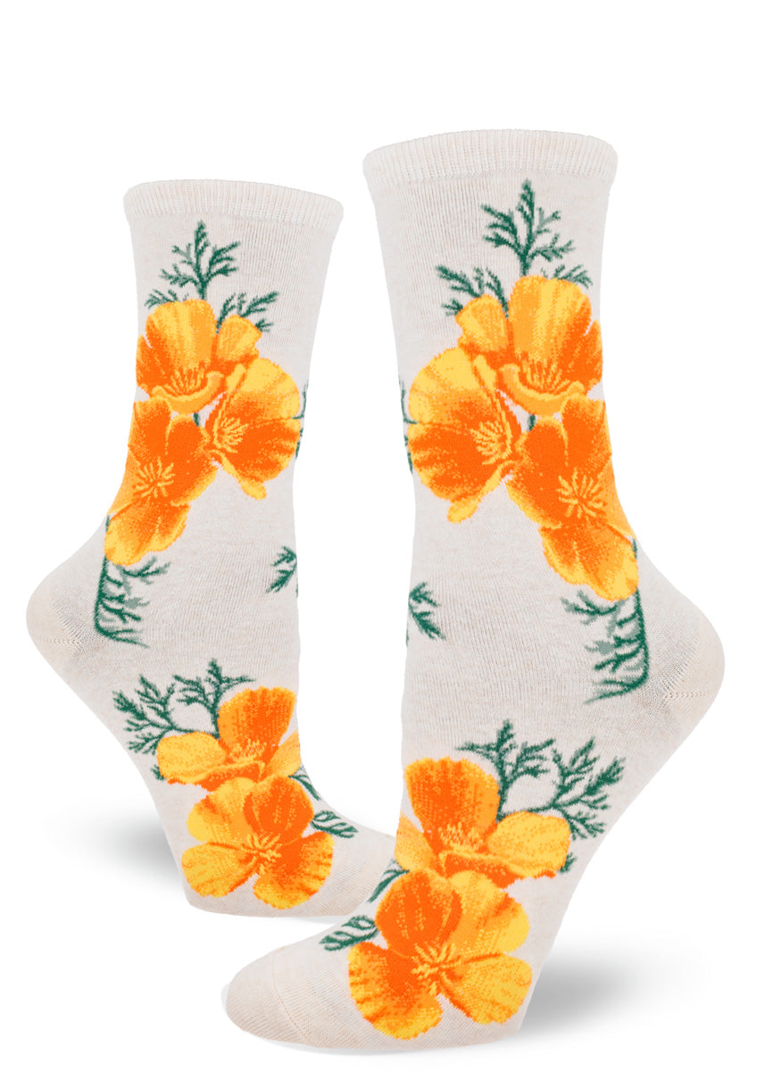 California Poppy Women's Crew Socks
