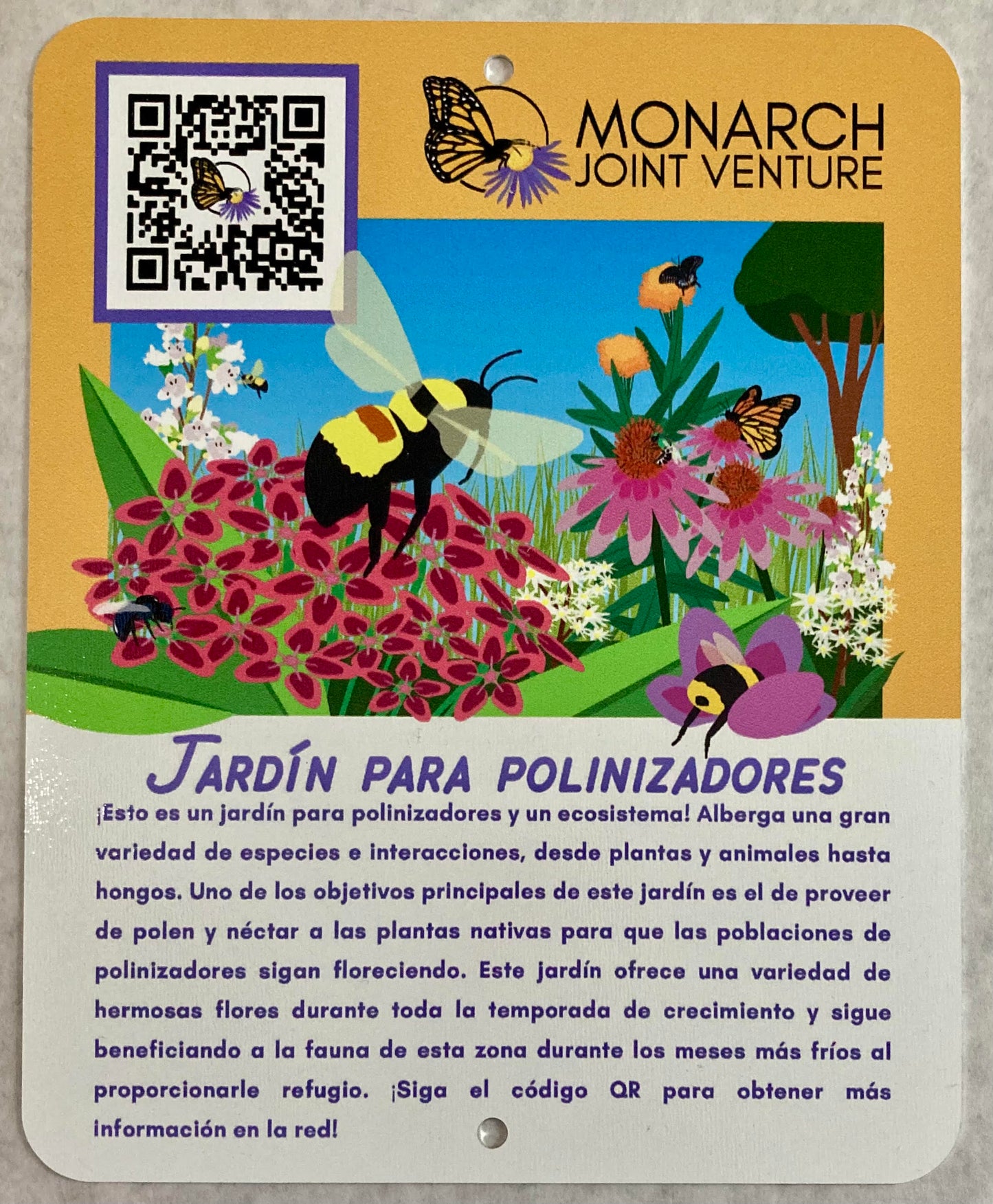 Jardin para Polinizadores Habitat Sign