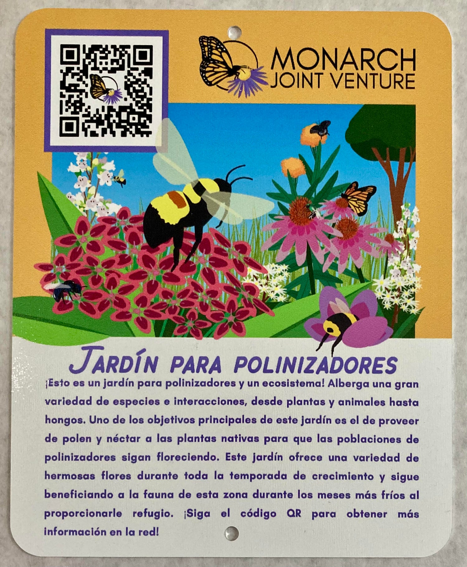 Jardin para Polinizadores Habitat Sign