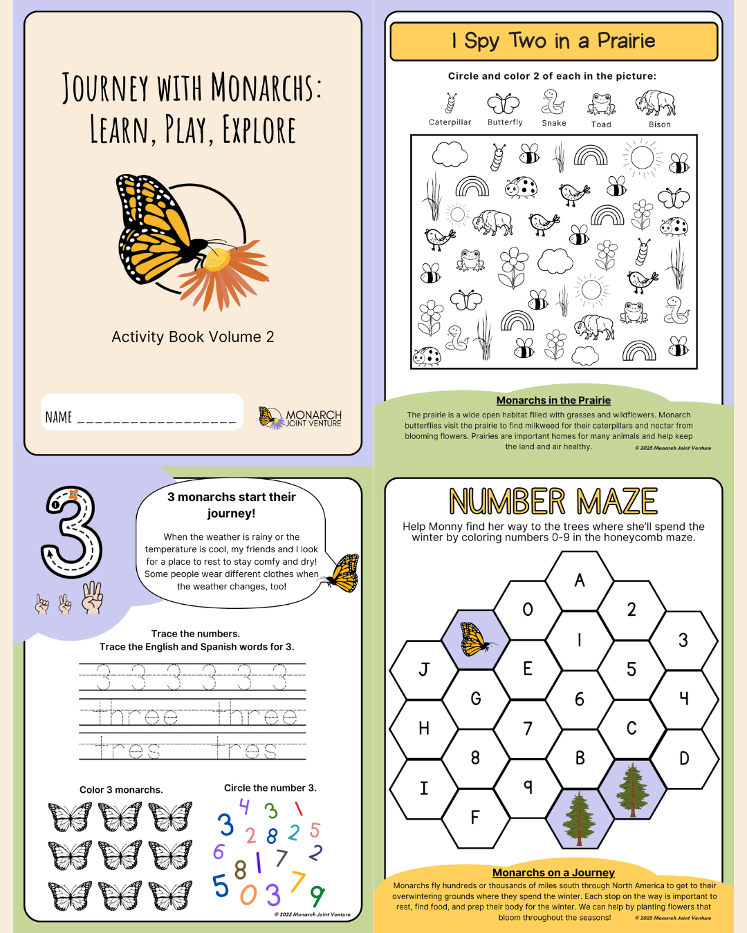 Journey with Monarchs: Learn, Play, Explore - Activity Book for Kids - Migration - Hardcopy