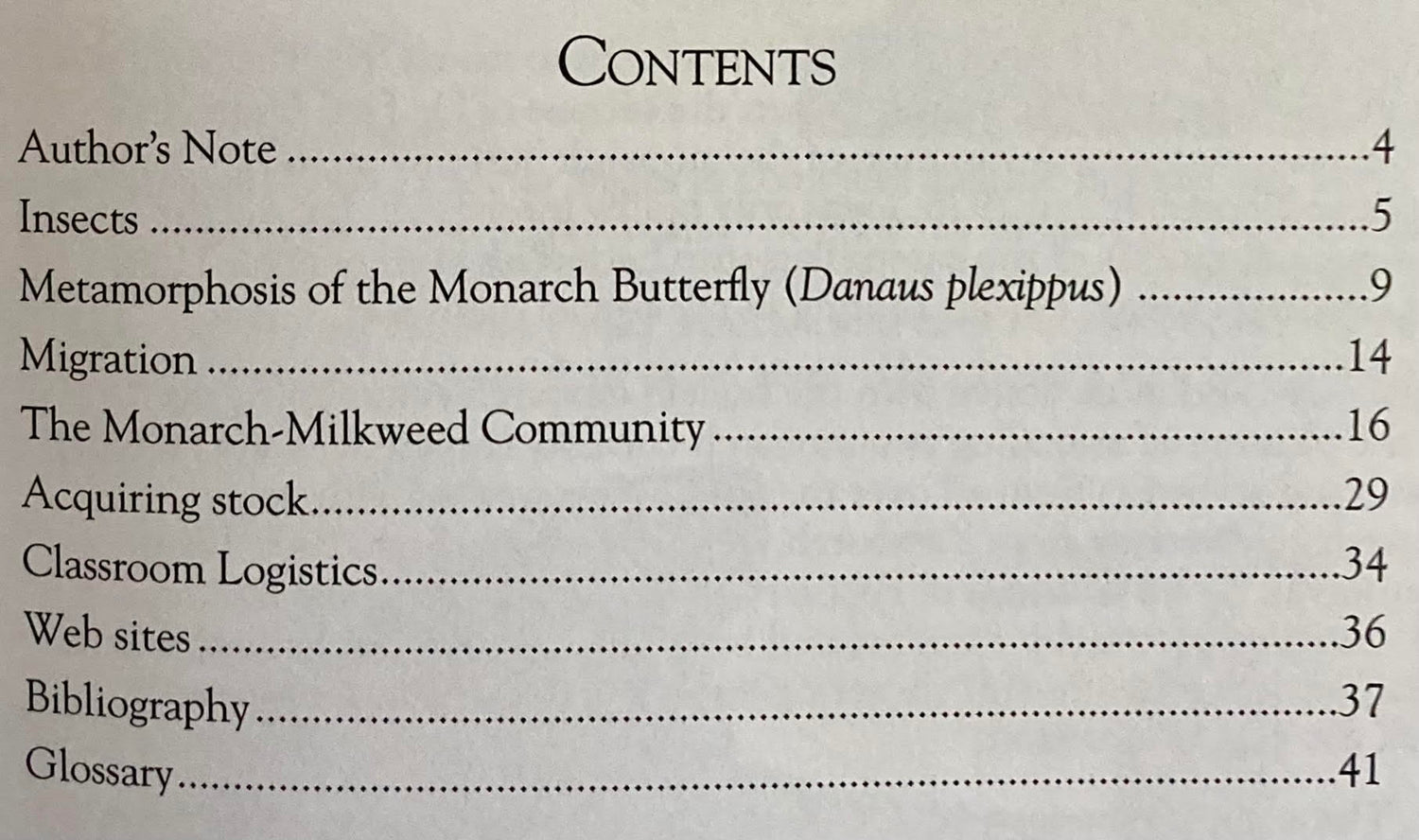 Learning from Monarchs Contents