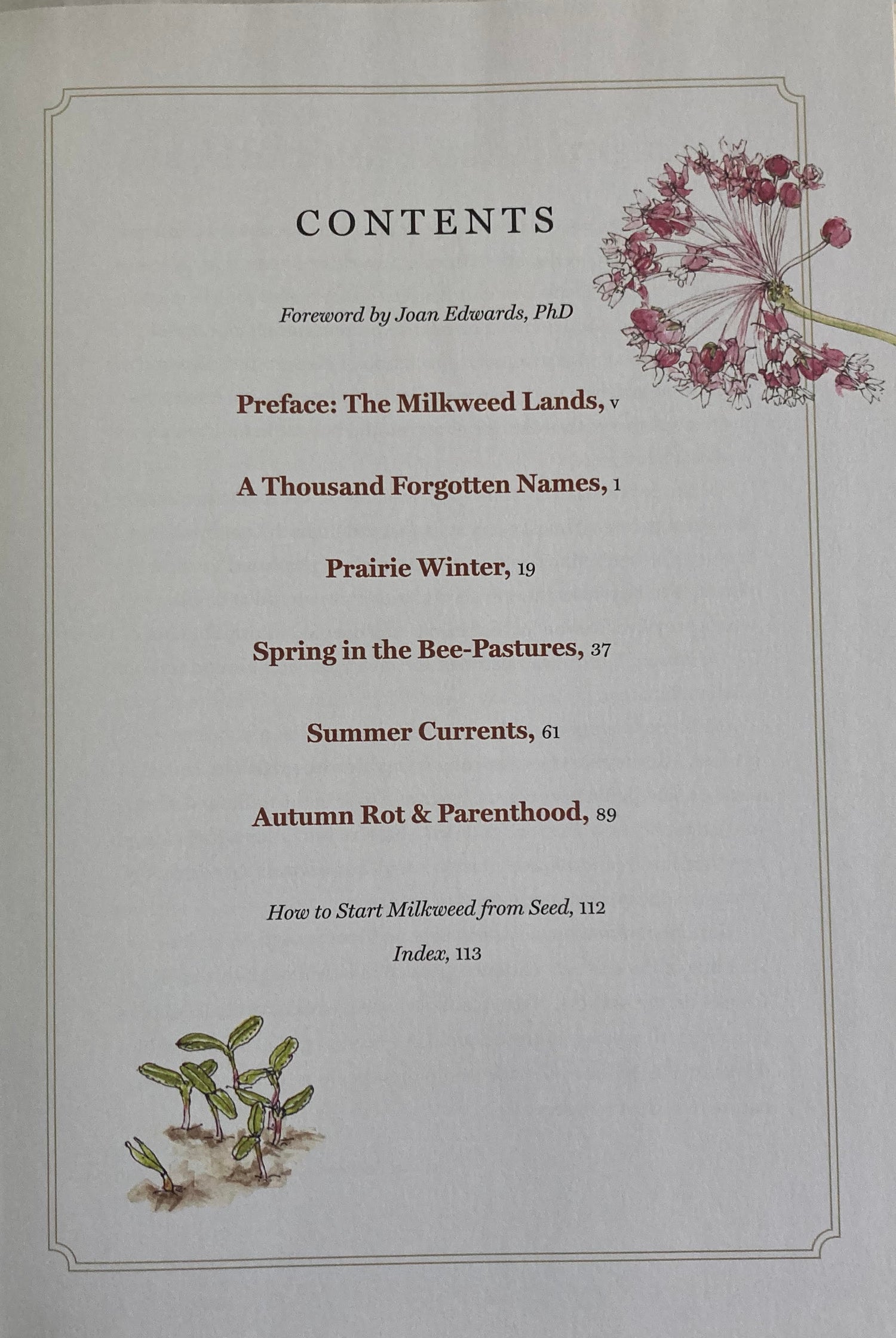 Milkweed Lands Table of Contents