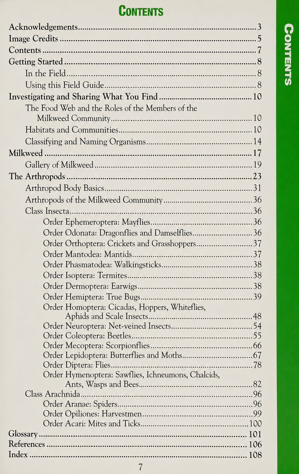 Milkweed Monarchs and More Contents