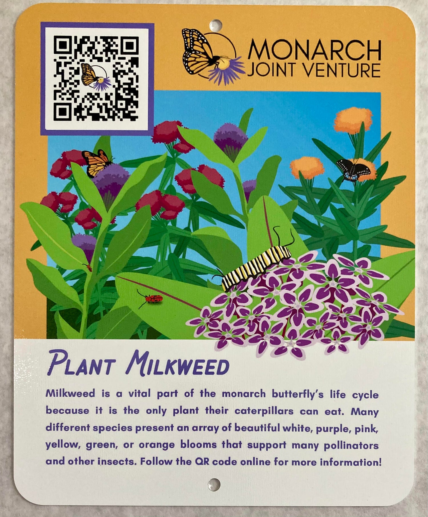 Plant Milkweed Habitat Sign