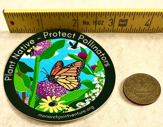 Protect Native Pollinators Sticker Scale Photo