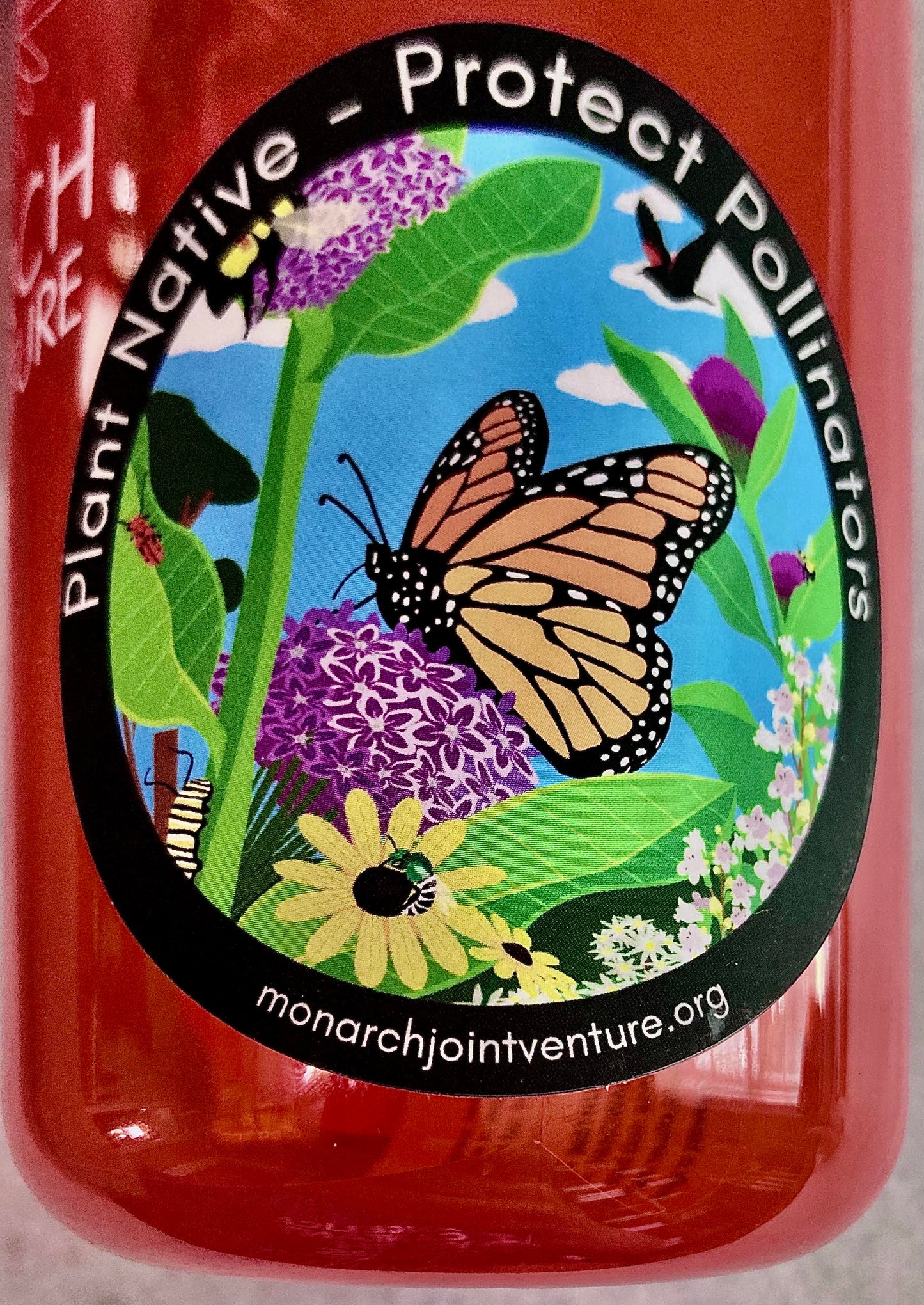 Protect Native Pollinators Water Bottle Sticker