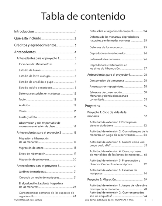 Spanish 3-5 Curriculum Guide Table of Contents pt. 1