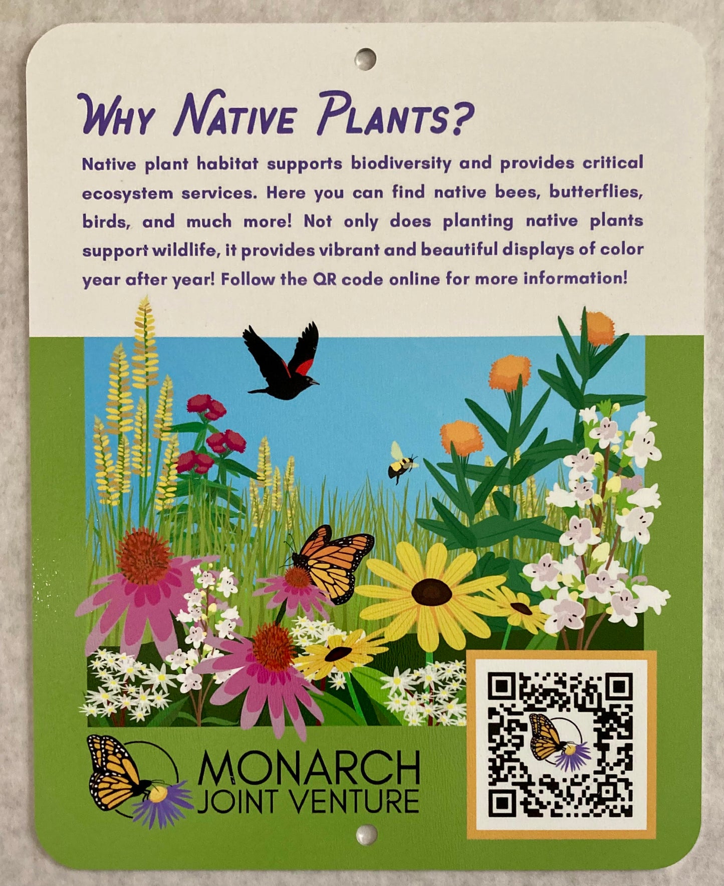 Why Native Plants Habitat Sign